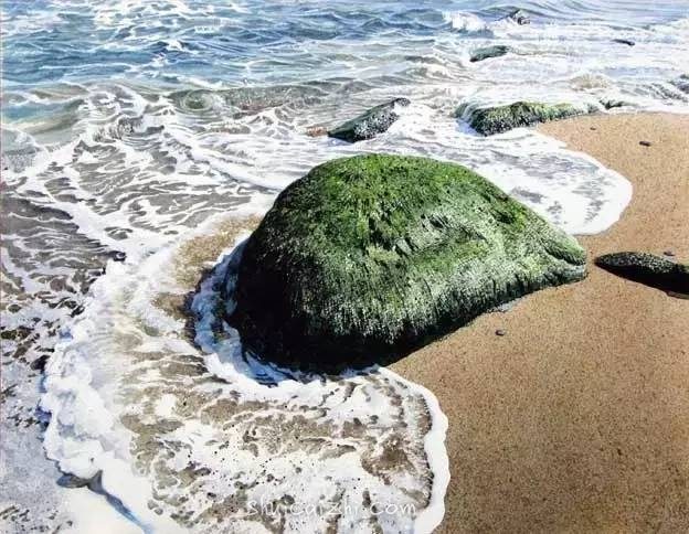 小镇一角 田中己永风景水彩画作品