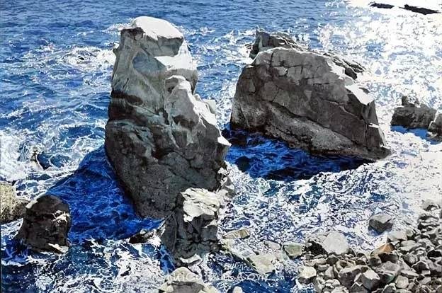 小镇一角 田中己永风景水彩画作品