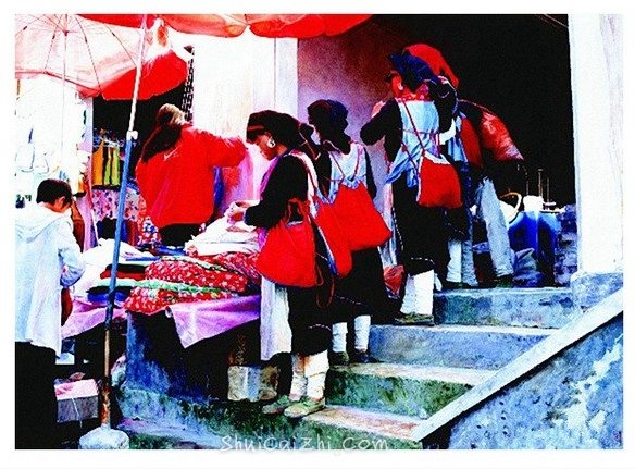 姚建华云南民族风人物风土水彩-11