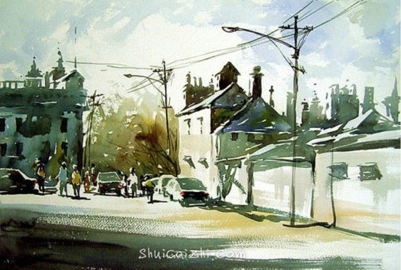 杨永乡村风景水彩画艺术作品-24