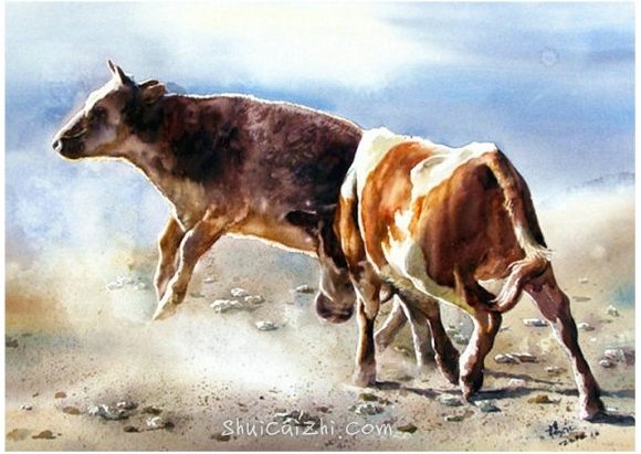 杨永乡村风景水彩画艺术作品-27