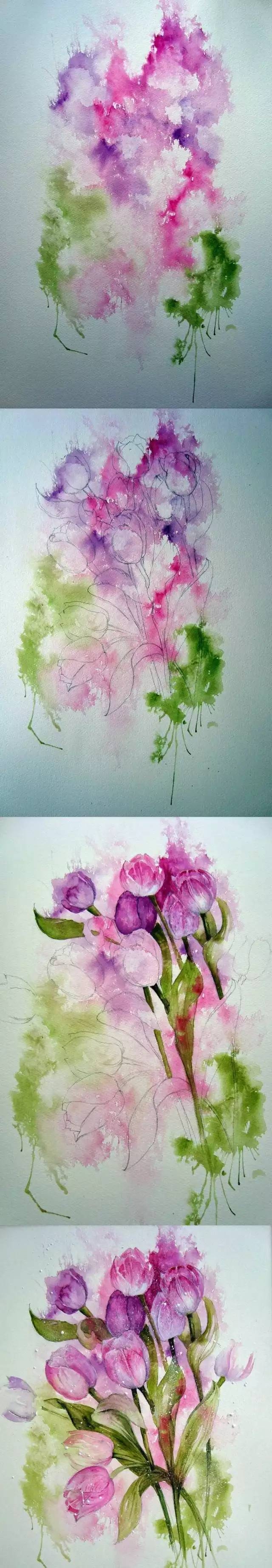 英国艺术家Yvonne Harry水彩花卉教程