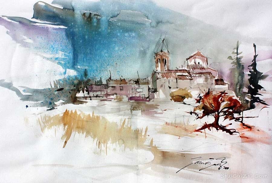 西班牙画家Joan Puig Bertran水彩画作品