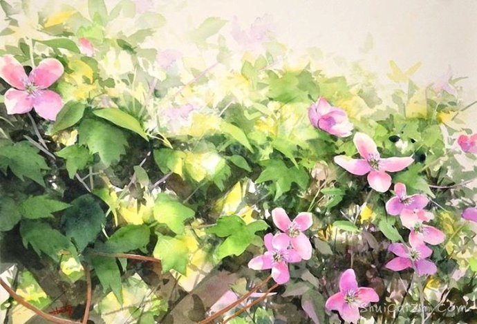 日本阿部智幸风景水彩画作品