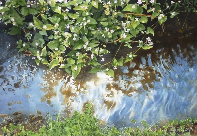 日本阿部智幸风景水彩画作品