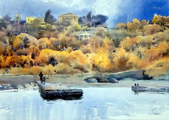 俄罗斯画家Sergei Temerev都市景观水彩画