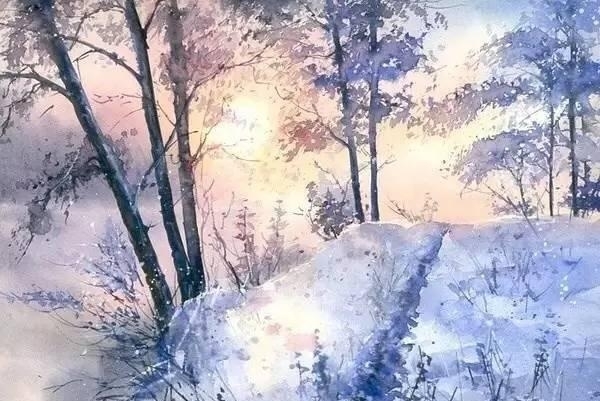 波兰画家Malgorzata Szczecinska森林自然水彩绘