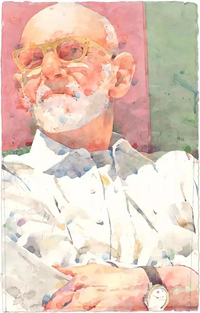 美国画家泰德纳托尔水彩人物肖像